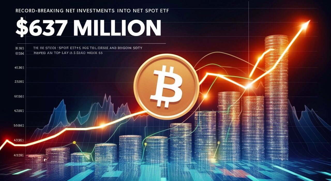 Bitcoin Spot ETF Net Inflows Hit $637M Amid Record-Breaking Rally