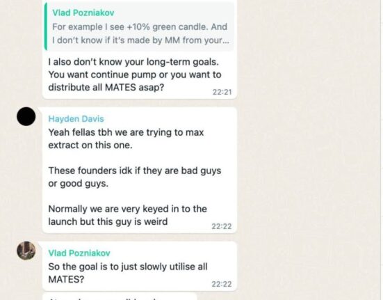 Screenshot of Hayden Davis' conversation about extracting liquidity from a token launch