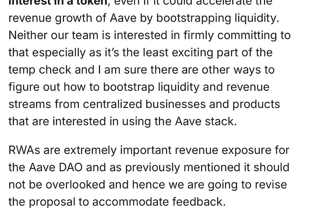 Aave Labs’ CEO, Stani Kulechov shares a message with the AAVE DAO after they reached a consensus about token investment