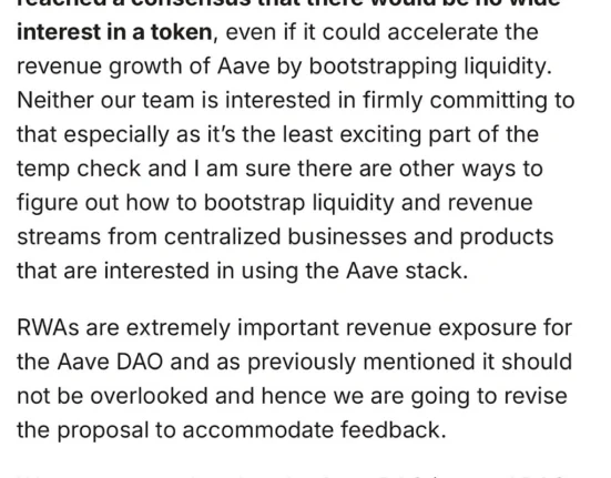 Aave Labs’ CEO, Stani Kulechov shares a message with the AAVE DAO after they reached a consensus about token investment