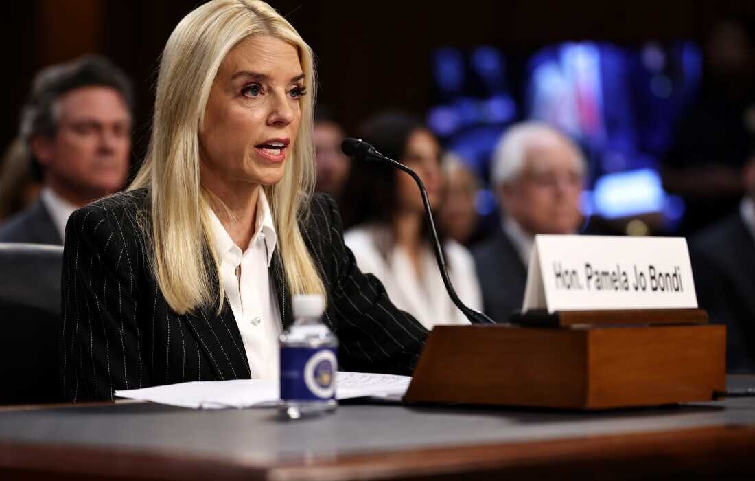 Former Florida Attorney General Pam Bondi testifies before the Senate Judiciary Committee during her confirmation hearing for U.S. attorney general on Wednesday.